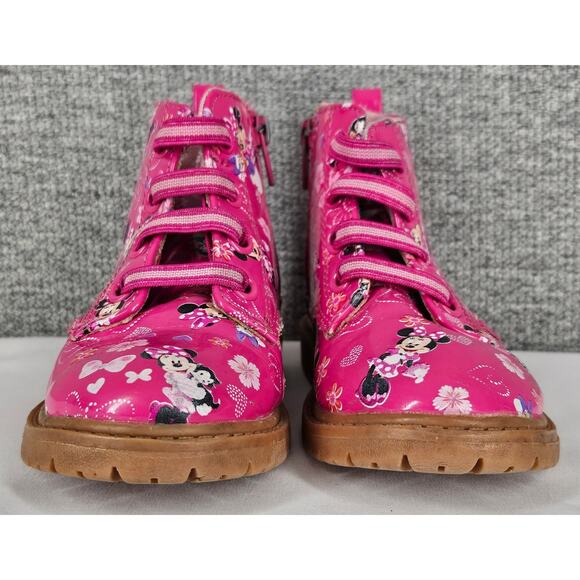 DISNEY JUNIOR GIRLS PINK MINNIE MOUSE BOOTS LACE-UP STYLE TODDLER SIZE 6 - Picture 9 of 10